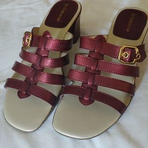 Nice burgundy sandals with slight heel Liz Claibor